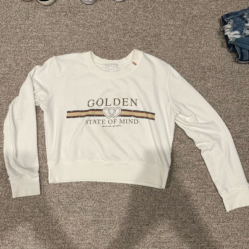 Spiritual gangster- golden state of mind cropped sweatshirt size medium
